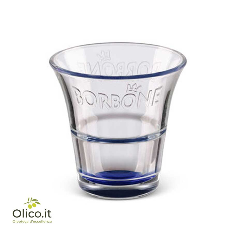 Blue Glass Coffe Cups Caffè Borbone for Italian Espresso