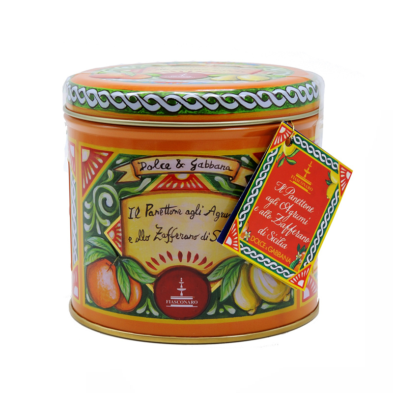 Panettone Fiasconaro Dolce and Gabbana Citrus and Saffron from Sicily Green  100 gr