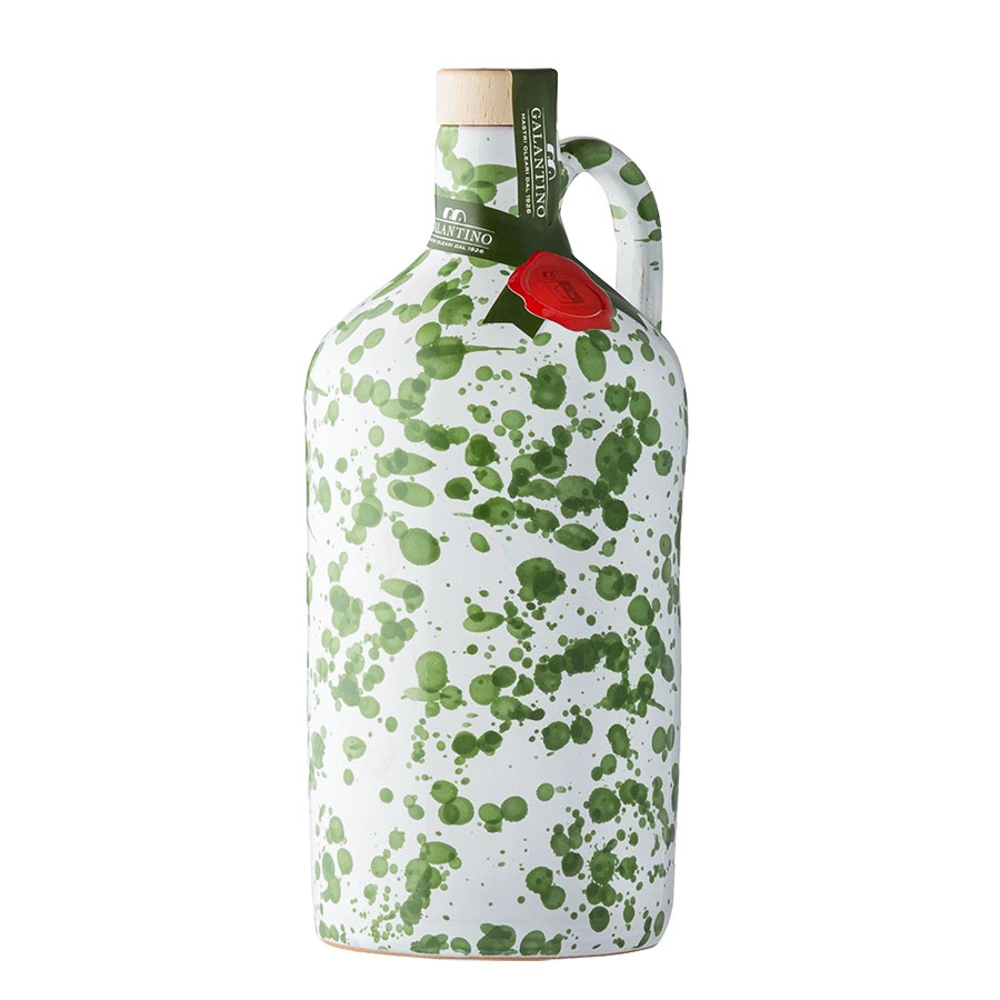 Handmade Ceramic Jar Galantino Green with Extra Virgin Olive Oil