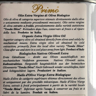 Olio Extra Vergine di Oliva Primo Biologico Cutrera 3 lt
