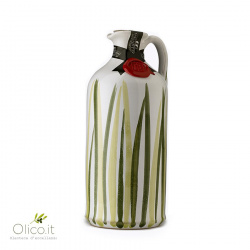 Orcio in Ceramica "Prato" con Olio Extra Vergine di Oliva 500 ml