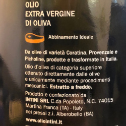 Olio Extra Vergine di Oliva Intini Affiorato 500 ml
