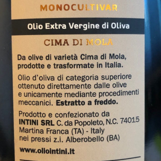 Huile Extra Vierge d'Olive Monovariétale Cima di Mola 500 ml