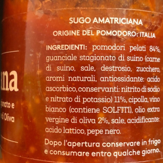 Amatriciana ready sauce 260 gr