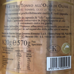 Tuna fish fillets Riserva Callipo "Centenario" in Wooden Box 820 gr