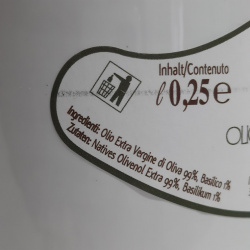 Handmade Ceramic Jar with Extra Virgin Olive Oil and Basil 250 ml