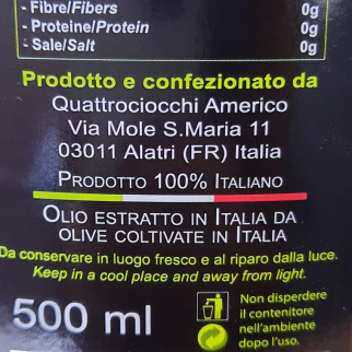 Olio Extra Vergine di Oliva Superbo 100% Moraiolo Quattrociocchi