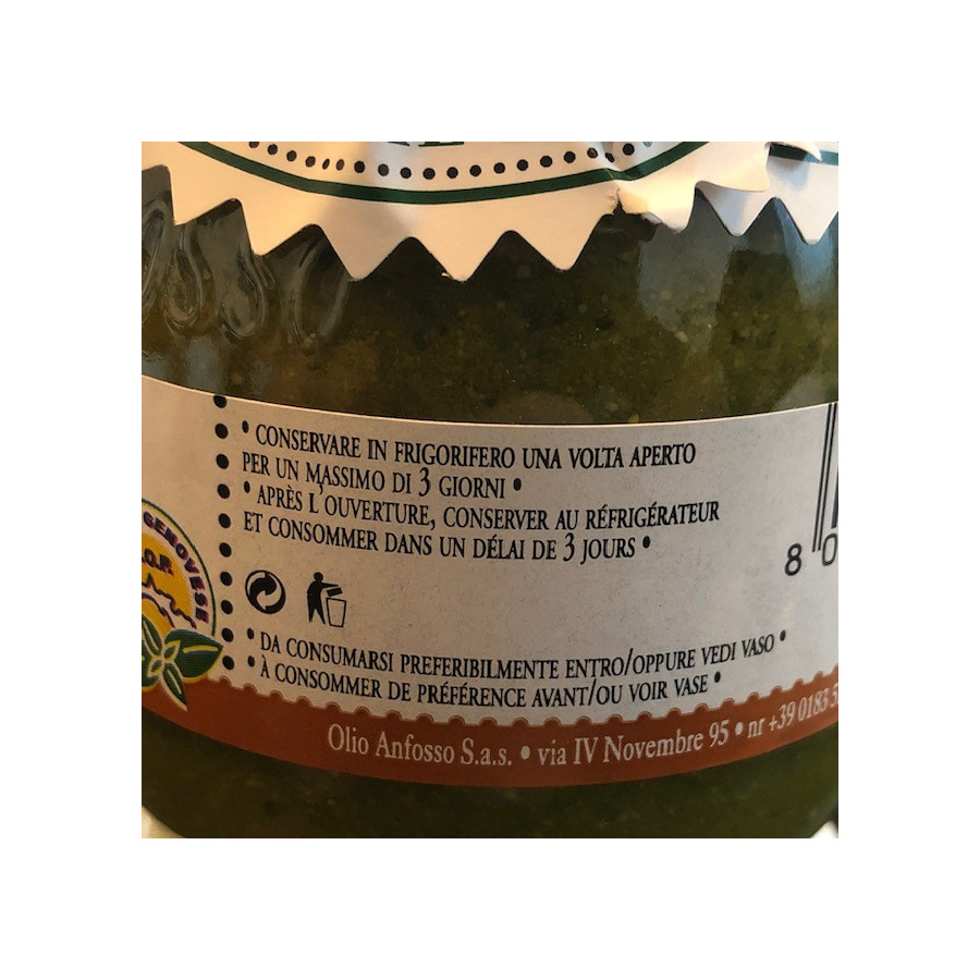 Offer Pesto Basil Genovese PDO Classic Without Garlic Red Anfosso