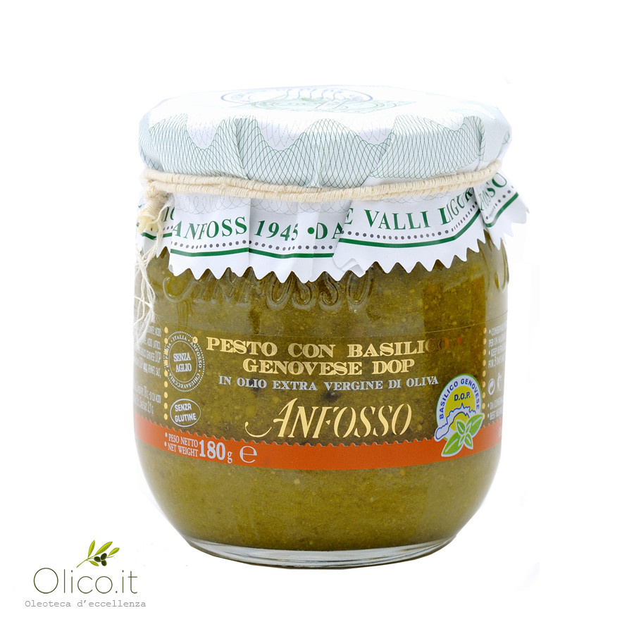 Pesto Basil Genovese PDO without Garlic 180 gr Olio Anfosso Liguria