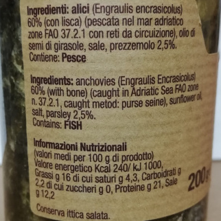 Anchois avec persil à l'huile d'olive