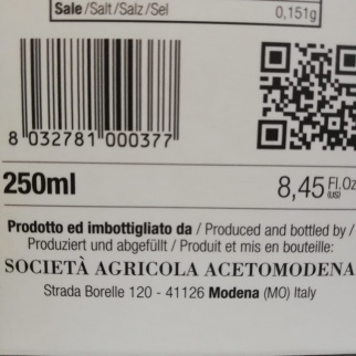 Balsamic Vinegar of Modena PGI Goccia Oro