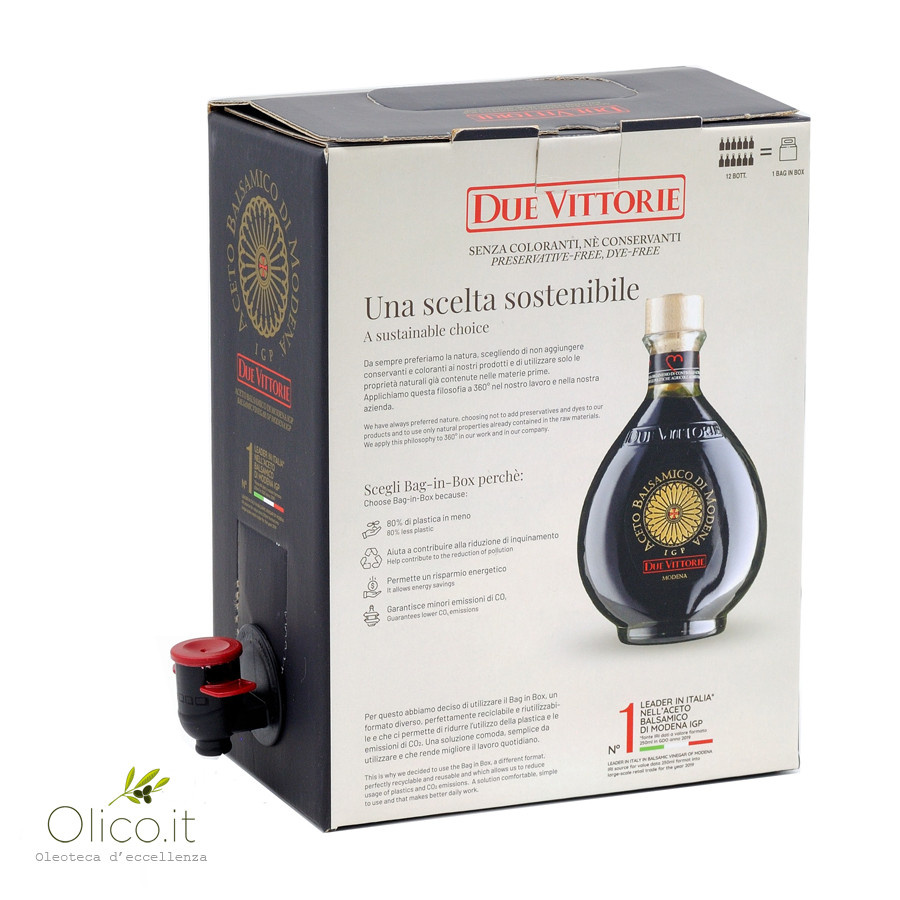 Balsamic Vinegar Modena IGP Due Vittorie Oro bag in box 3lt doser cork