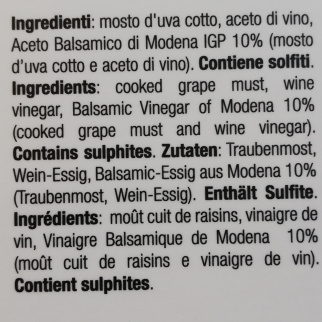 10 fûts - Condiment avec vinaigre balsamique de Modène IGP