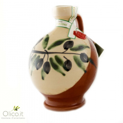 Handmade Ceramic Jar "Robin" with Extra Virgin Olive Oil