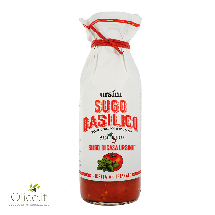 Sauce tomate 100 italien prête pour pâtes au basilic 500 gr Ursini
