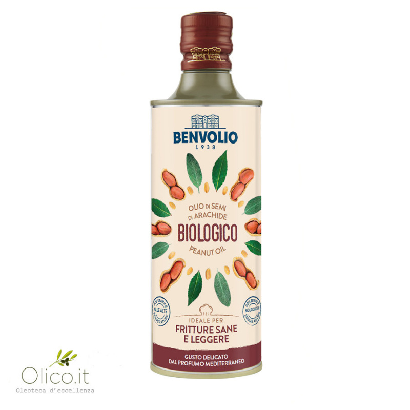 Organic Peanut Oil 500 ml Benvolio 1938 tin bottle