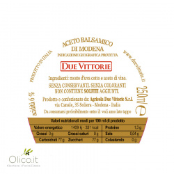 Due Vittorie Balsamic Vinegar Trio: Oro Balsamic Vinegar, White Dolceto and Apple Vinegar 250 ml x 3