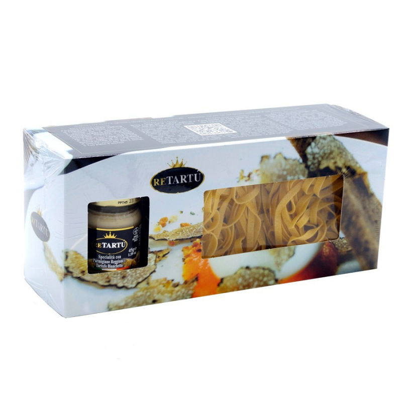 Geschenkverpackungen: Weissem Trüffel Tagliatelle mit creme aus Parmigiano Reggiano und marztrüffel