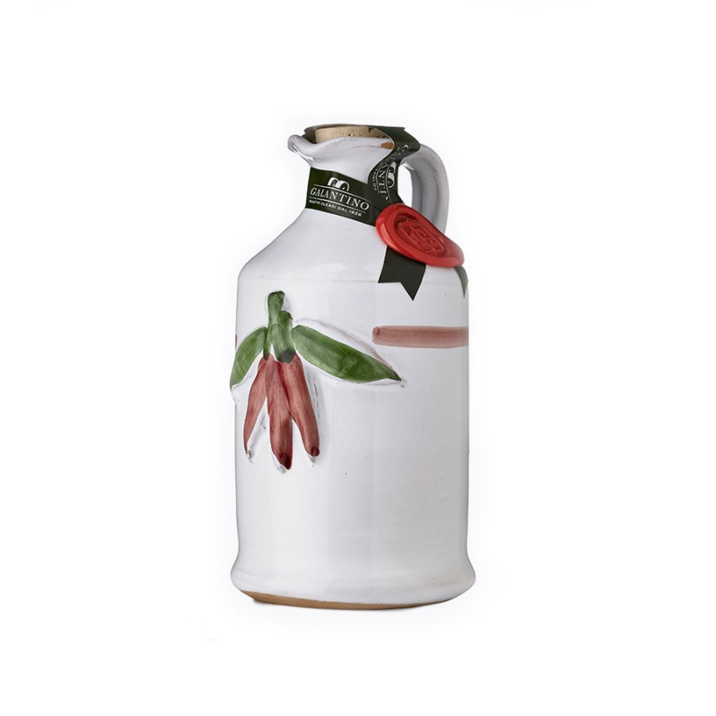 Handmade Ceramic Jar with Extra Virgin Olive Oil with Chili Pepper