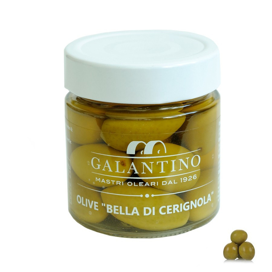 Grüne Oliven Bella di Cerignola 230 gr Frantoio Galantino Apulien