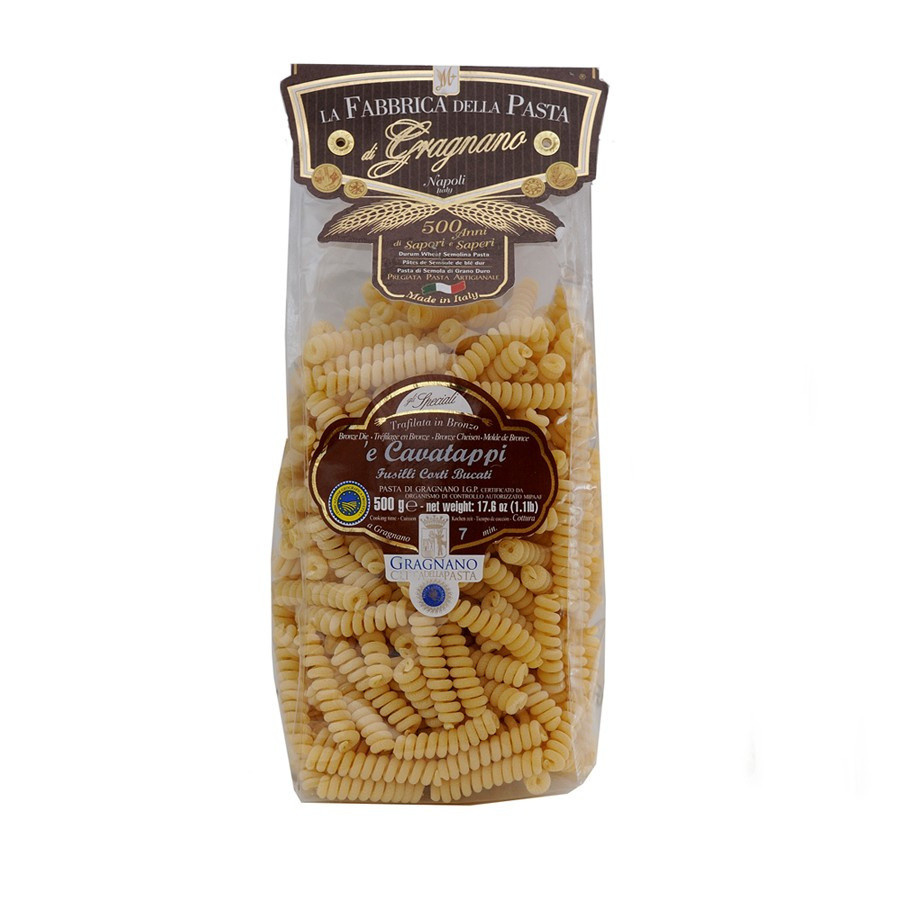 E Cavatappi Fusilli Pâtes de Gragnano IGP 500 gr Fabbrica della Pasta