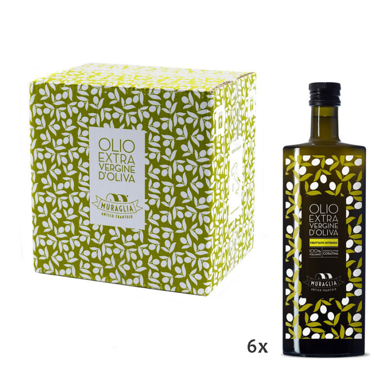 Monokultivares natives Olivenöl extra Coratina Essenza Intensiv Fruchtig 500 ml x 6