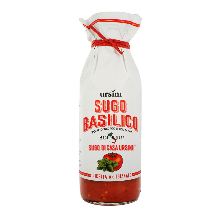 Sauce tomate 100 italien prête pour pâtes au basilic 500 gr Ursini