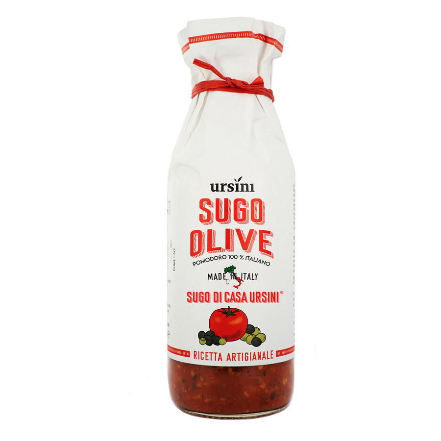 Sauce tomate 100 italien prête pour pâtes aux olives 500 gr Ursini