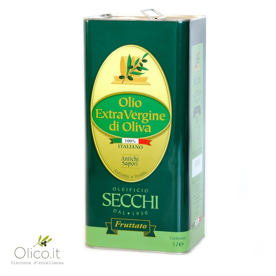 Can 5 lt Fruity Extra Virgin Olive Oil Antichi Sapori Oleificio Secchi