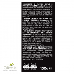 Black Truffle Set: Summer Truffle Powder 100 gr and Extra Virgin Olive oil Condiment 100 ml
