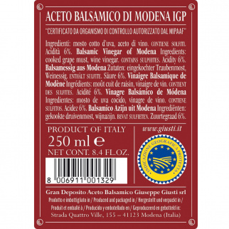 Duetto Rustico Balsamic Vinegar Giuseppe Giusti 250 ml x 2
