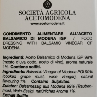 Condimento all' Aceto Balsamico di Modena IGP e Ginger
