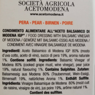 Condiment au Vinaigre Balsamique de Modène IGP et Poire