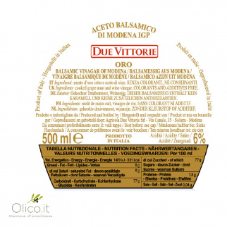 Bis Aceto Balsamico di Modena IGP Due Vittorie Oro 500 ml x 2