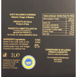 Aceto Balsamico di Modena IGP Due Vittorie Oro Bag in Box 3 lt