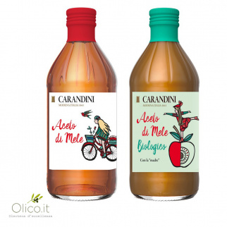 Duo Apple Cider Vinegar Carandini: Classic and Organic Apple with the "Mother" 500 ml x 2