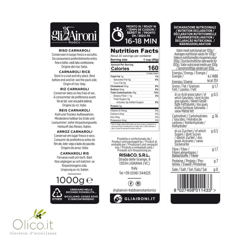 Riso Carnaroli con Gemma sottovuoto Gli Aironi 1 kg