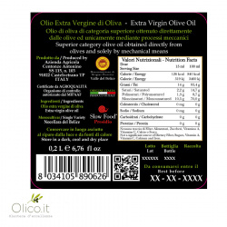 Gift Box Extra Virgin Olive Oil Centonze : Sicilia PGI, Organic Nocellara, PDO Valle del Belice 200 ml x 3