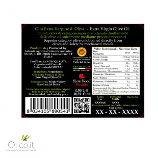 Extra Virgin Olive PDO Valle del Belice 500 ml