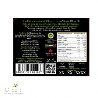 Aceite de Oliva Virgen Extra IGP Sicilia 500 ml
