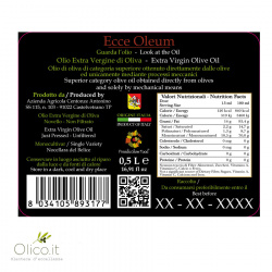 Huile d'Olive Extra Vierge Novello 2020 Ecce Oleum Centonze 500 ml