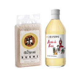 Kit Sushi: Riz Gli Aironi 1 kg et Vinaigre de Riz Carandini 500 ml