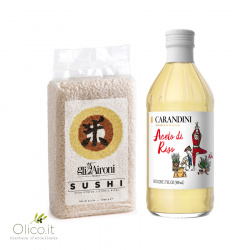 Sushi Kit: Gli Aironi Rice 1 kg and Carandini Rice Vinegar 500 ml