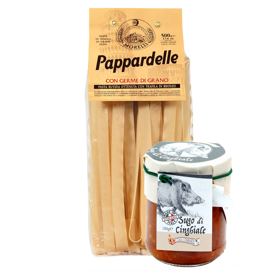 Pappardelle Pasta Morelli 500 g Wild Boar Ragu Sauce Lombardi 180 g