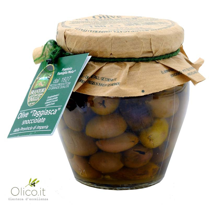 Pitted Taggiasche Olives in extra virgin olive oil 180 gr Sant'Agata