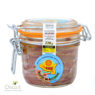 Sardellenfilets in Olivenöl in luftdichtem Glas Azzurro gr Pesce 220
