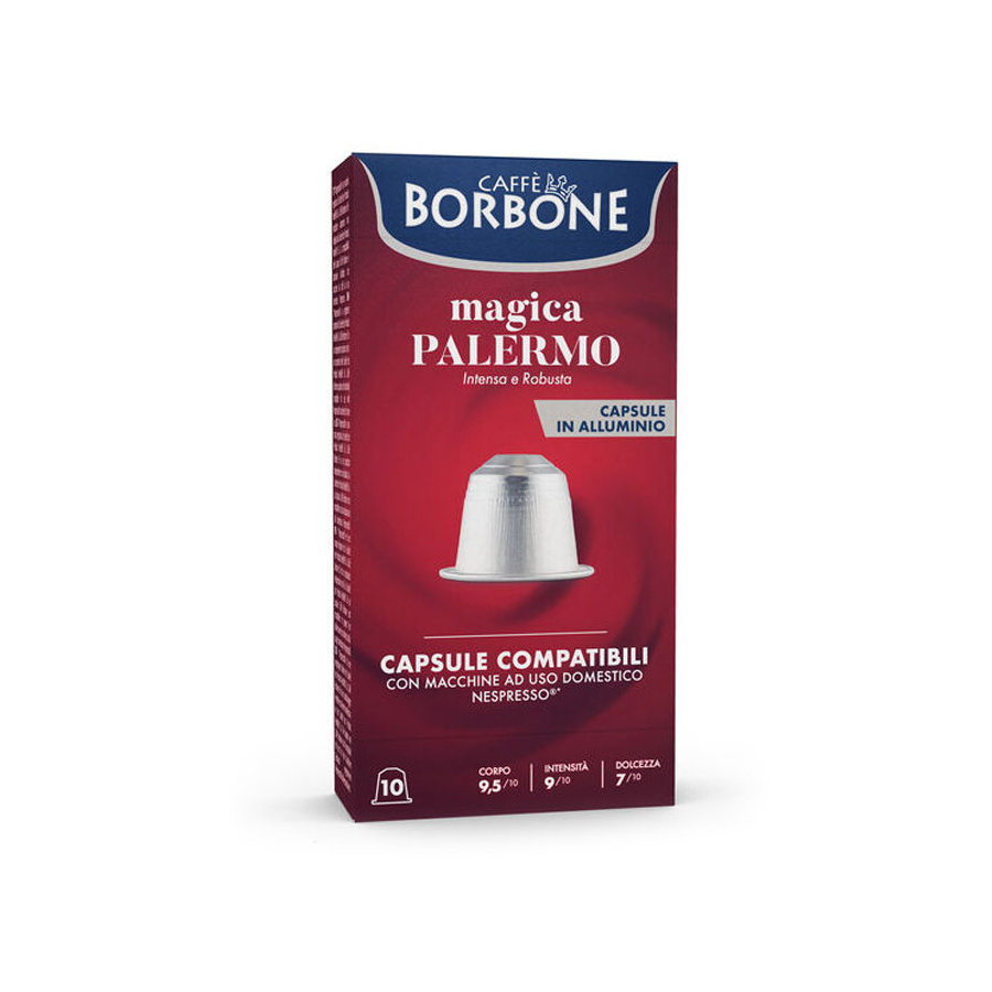 Edele Zes schors 10 Aluminium Capsules Caffè Borbone Magica Palermo geschikt Nespresso