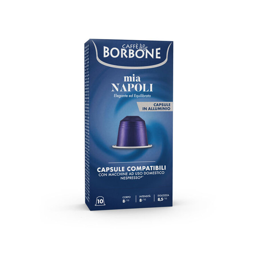 Rechtmatig landen Hoes 10 Aluminium Capsules Caffè Borbone Mia Napoli geschikt Nespresso