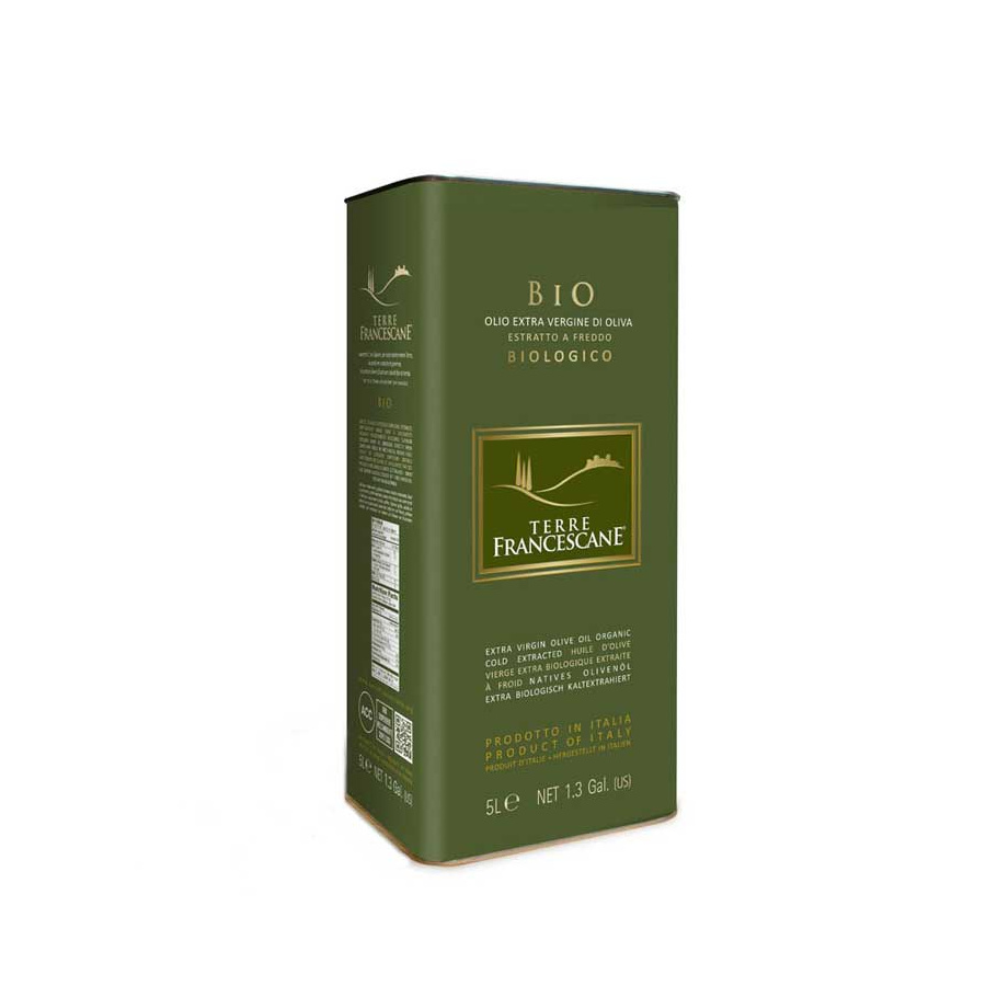 Organic Extra Virgin Olive Oil Can 5 lt Terre Francescane